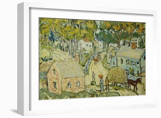 A New England Village-Maurice Brazil Prendergast-Framed Giclee Print