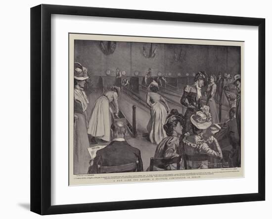 A New Game for Ladies, a Skittles Competition in Berlin-Frederick Henry Townsend-Framed Giclee Print