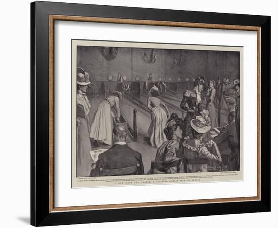 A New Game for Ladies, a Skittles Competition in Berlin-Frederick Henry Townsend-Framed Giclee Print