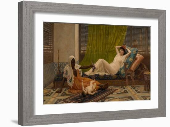 A New Light in the Hareem, 1884 (Oil on Canvas)-Frederick Goodall-Framed Giclee Print