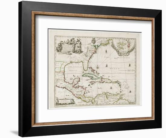 A New Map of the English Plantations in America, 1673 (Coloured Engraving)-Robert Morden-Framed Premium Giclee Print