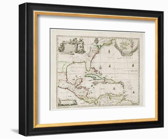 A New Map of the English Plantations in America, 1673 (Coloured Engraving)-Robert Morden-Framed Premium Giclee Print