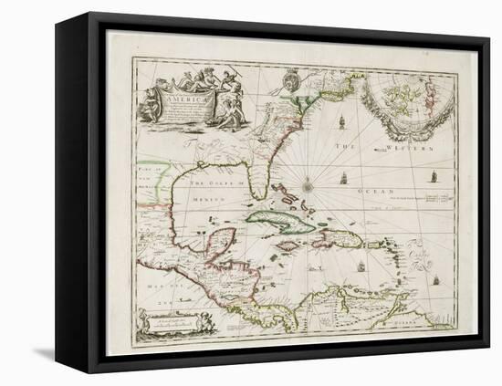 A New Map of the English Plantations in America, 1673 (Coloured Engraving)-Robert Morden-Framed Premier Image Canvas