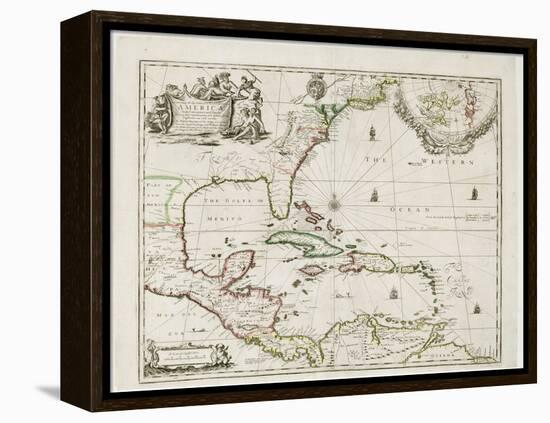 A New Map of the English Plantations in America, 1673 (Coloured Engraving)-Robert Morden-Framed Premier Image Canvas