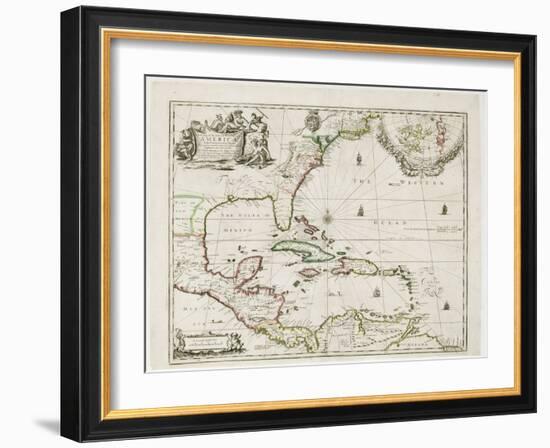 A New Map of the English Plantations in America, 1673 (Coloured Engraving)-Robert Morden-Framed Giclee Print