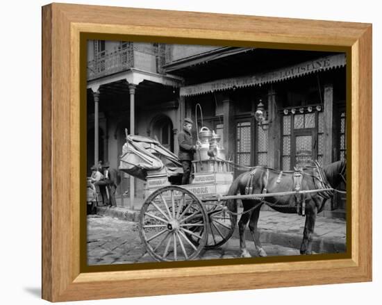 A New Orleans Milk Cart, New Orleans, La.-null-Framed Stretched Canvas