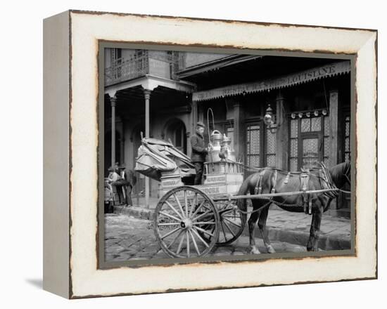 A New Orleans Milk Cart, New Orleans, La.-null-Framed Stretched Canvas