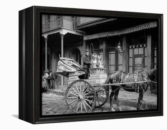 A New Orleans Milk Cart, New Orleans, La.-null-Framed Stretched Canvas