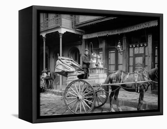 A New Orleans Milk Cart, New Orleans, La.-null-Framed Stretched Canvas