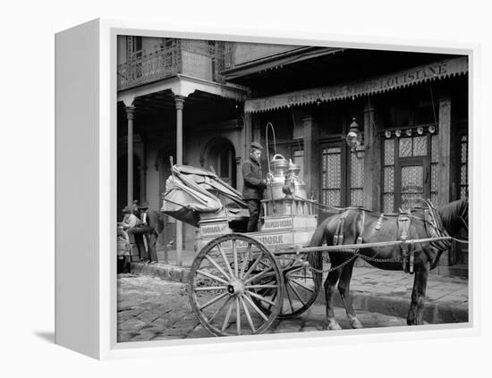 A New Orleans Milk Cart, New Orleans, La.-null-Framed Stretched Canvas