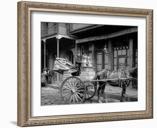 A New Orleans Milk Cart, New Orleans, La.-null-Framed Photo