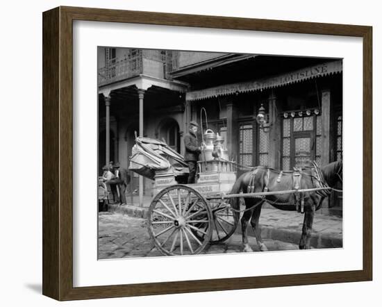 A New Orleans Milk Cart, New Orleans, La.-null-Framed Photo