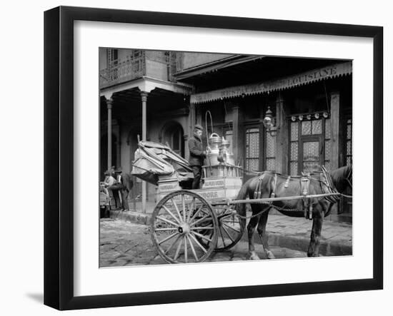 A New Orleans Milk Cart, New Orleans, La.-null-Framed Photo