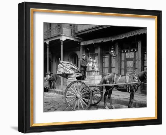 A New Orleans Milk Cart, New Orleans, La.-null-Framed Photo