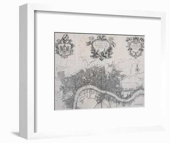 A New Plan of the City of London, Westminster and Southwark-John Stow-Framed Premium Giclee Print