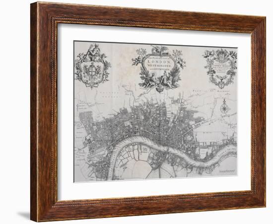 A New Plan of the City of London, Westminster and Southwark-John Stow-Framed Giclee Print