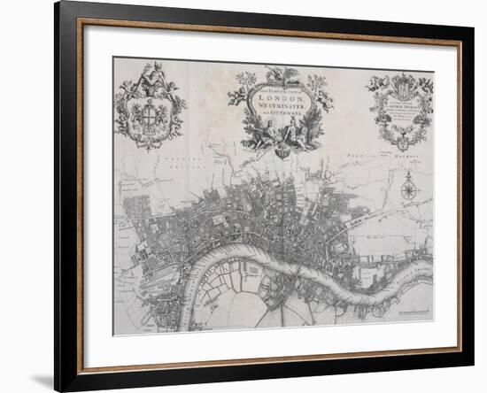 A New Plan of the City of London, Westminster and Southwark-John Stow-Framed Giclee Print