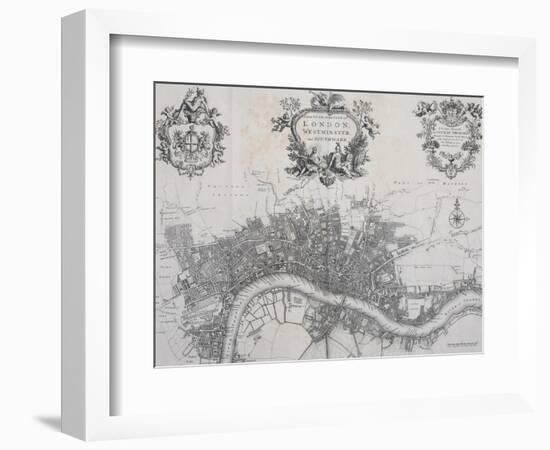 A New Plan of the City of London, Westminster and Southwark-John Stow-Framed Giclee Print