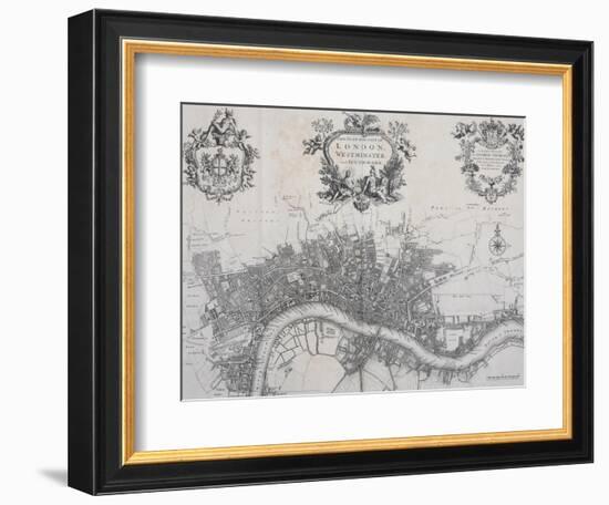 A New Plan of the City of London, Westminster and Southwark-John Stow-Framed Giclee Print