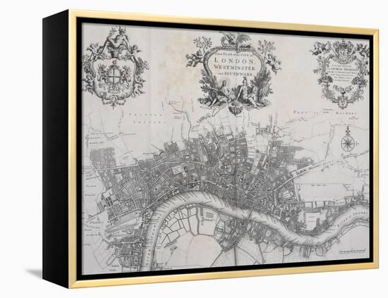 A New Plan of the City of London, Westminster and Southwark-John Stow-Framed Premier Image Canvas