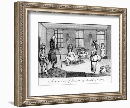 A New Way of Preserving Heath and Beauty, Illustration Taken from "Ramblers Magazine", 1786-Haynes King-Framed Giclee Print