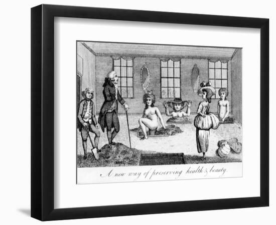 A New Way of Preserving Heath and Beauty, Illustration Taken from "Ramblers Magazine", 1786-Haynes King-Framed Giclee Print