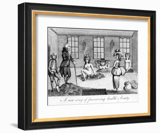 A New Way of Preserving Heath and Beauty, Illustration Taken from "Ramblers Magazine", 1786-Haynes King-Framed Giclee Print