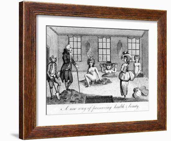 A New Way of Preserving Heath and Beauty, Illustration Taken from "Ramblers Magazine", 1786-Haynes King-Framed Giclee Print