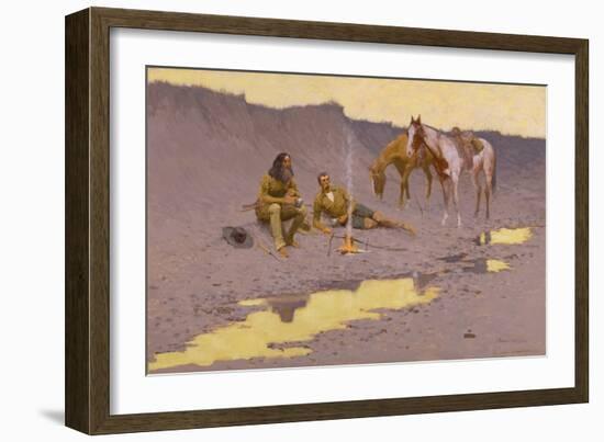 A New Year on the Cimarron, 1901 (Oil on Canvas)-Frederic Remington-Framed Giclee Print