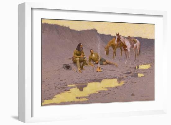 A New Year on the Cimarron, 1901 (Oil on Canvas)-Frederic Remington-Framed Giclee Print