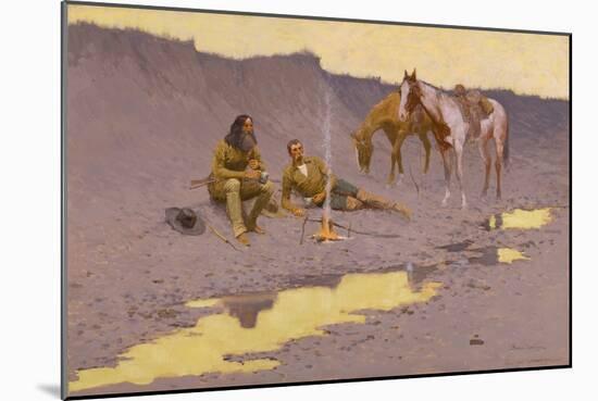 A New Year on the Cimarron, 1901 (Oil on Canvas)-Frederic Remington-Mounted Giclee Print