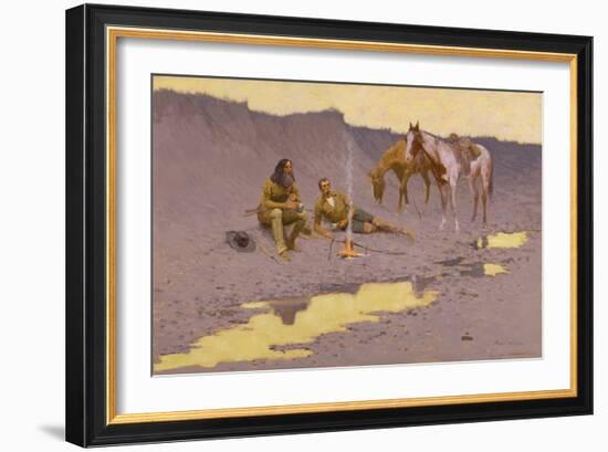 A New Year on the Cimarron, 1901 (Oil on Canvas)-Frederic Remington-Framed Giclee Print