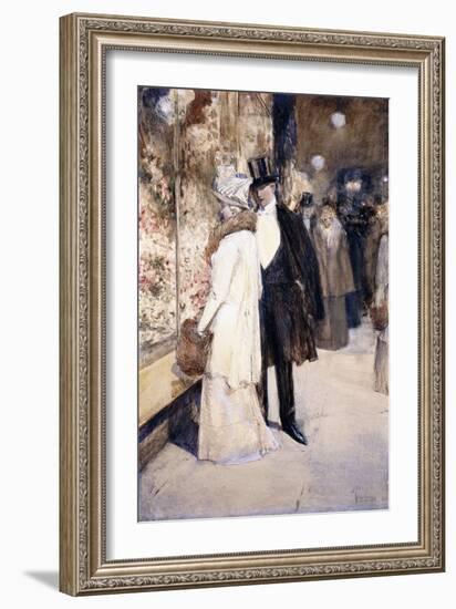 A New Year's Nocturne, New York, 1892-Childe Hassam-Framed Giclee Print