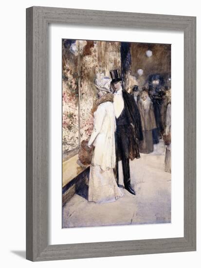 A New Year's Nocturne, New York, 1892-Childe Hassam-Framed Giclee Print