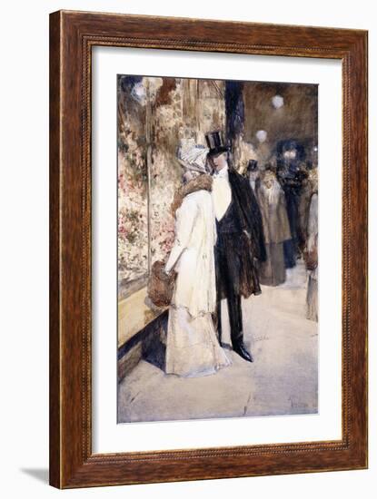 A New Year's Nocturne, New York, 1892-Childe Hassam-Framed Giclee Print