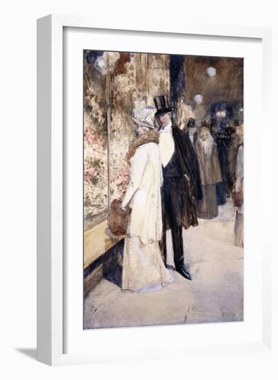 A New Year's Nocturne, New York, 1892-Childe Hassam-Framed Giclee Print