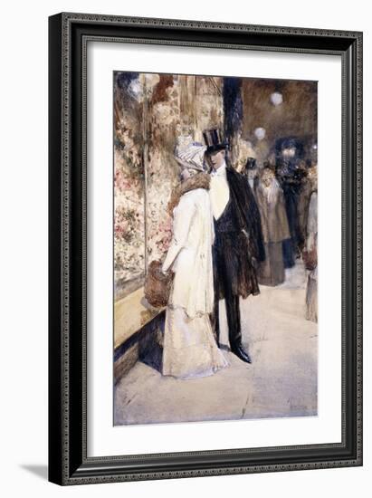 A New Year's Nocturne, New York, 1892-Childe Hassam-Framed Giclee Print