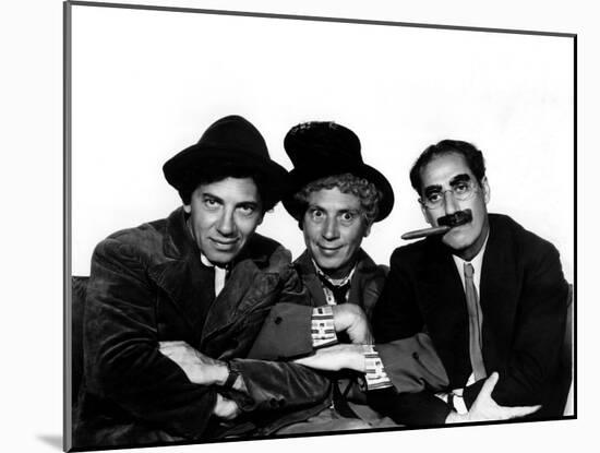 A Night at the Opera, Chico Marx, Harpo Marx, Groucho Marx, 1935-null-Mounted Photo