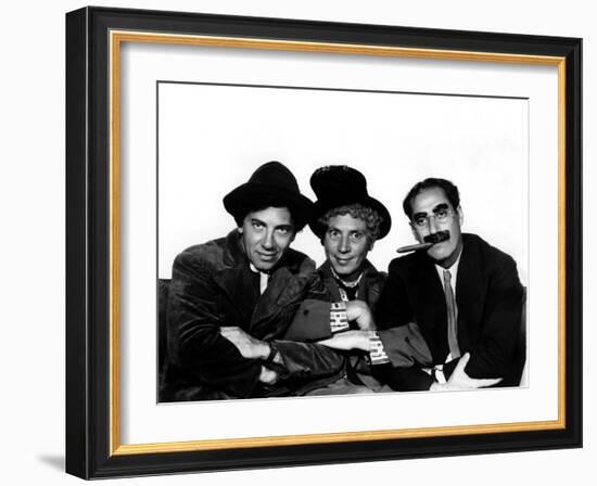 A Night at the Opera, Chico Marx, Harpo Marx, Groucho Marx, 1935-null-Framed Photo