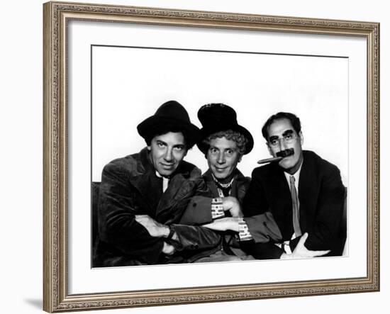 A Night at the Opera, Chico Marx, Harpo Marx, Groucho Marx, 1935-null-Framed Photo