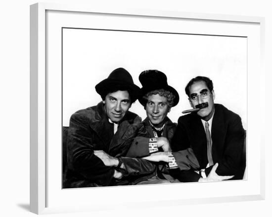 A Night at the Opera, Chico Marx, Harpo Marx, Groucho Marx, 1935-null-Framed Photo