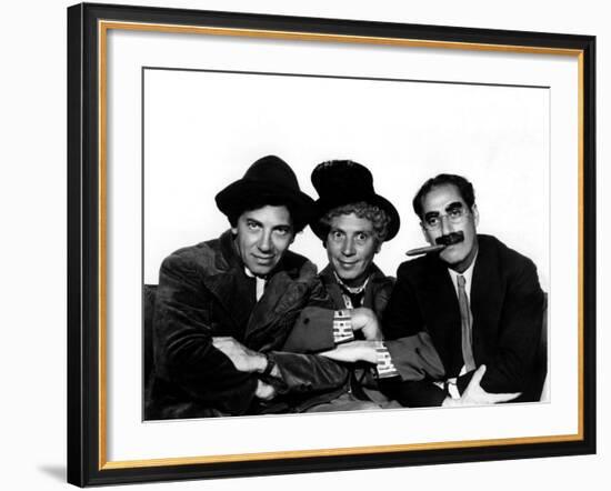 A Night at the Opera, Chico Marx, Harpo Marx, Groucho Marx, 1935-null-Framed Photo