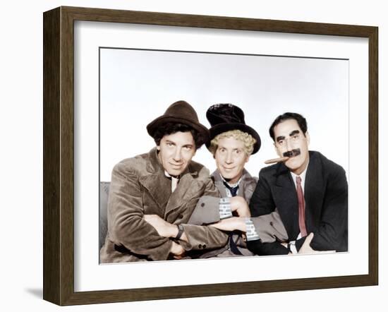 A Night at the Opera, Chico Marx, Harpo Marx, Groucho Marx, 1935-null-Framed Photo