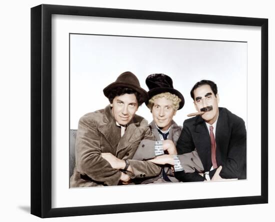 A Night at the Opera, Chico Marx, Harpo Marx, Groucho Marx, 1935-null-Framed Photo