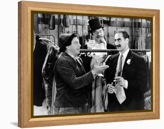 A Night At The Opera, Chico Marx, Sig Rumann, Groucho Marx, 1935, Negoitating The Contract-null-Framed Stretched Canvas