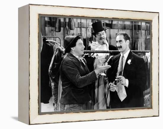 A Night At The Opera, Chico Marx, Sig Rumann, Groucho Marx, 1935, Negoitating The Contract-null-Framed Stretched Canvas