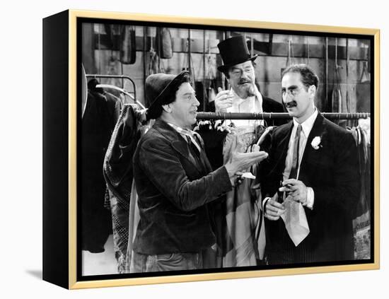 A Night At The Opera, Chico Marx, Sig Rumann, Groucho Marx, 1935, Negoitating The Contract-null-Framed Stretched Canvas