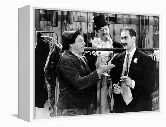 A Night At The Opera, Chico Marx, Sig Rumann, Groucho Marx, 1935, Negoitating The Contract-null-Framed Stretched Canvas