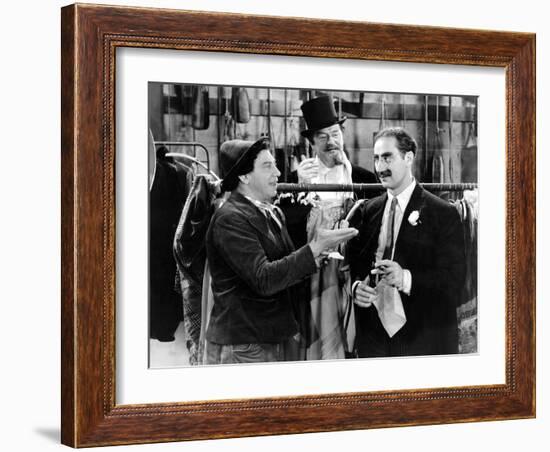 A Night At The Opera, Chico Marx, Sig Rumann, Groucho Marx, 1935, Negoitating The Contract-null-Framed Photo