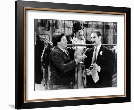 A Night At The Opera, Chico Marx, Sig Rumann, Groucho Marx, 1935, Negoitating The Contract-null-Framed Photo